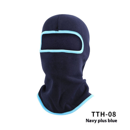Black fleece outdoor winter cycling polar fleece hat close-up