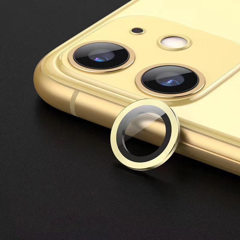 Metal lens sapphire tempered single ring lens film close-up.