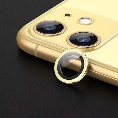 Metal lens sapphire tempered single ring lens film close-up.