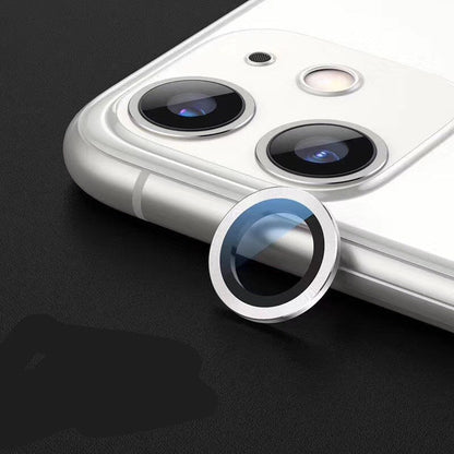 Metal lens sapphire tempered single ring lens film close-up, showing its circular protective design.