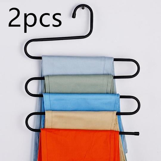 Magic non-slip S-type home pants rack in a compact hanging design