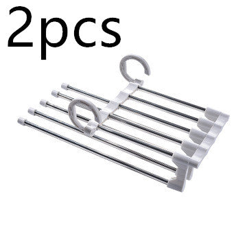 Magic non-slip S-type home pants rack, black metal hanger for organizing trousers in closets