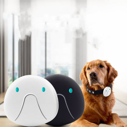 Waterproof smart mini pet tracker attached to a dog collar for location tracking and anti-loss protection