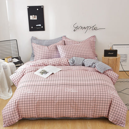 Three or four-piece cotton twill student bedding set in a simple, comfortable design