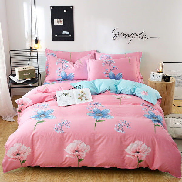 Three or four-piece cotton twill bedding set for students in soft, durable fabric