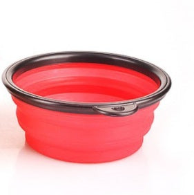 Portable 2-in-1 pet water bottle dispenser with silicone bowl for dogs and cats
