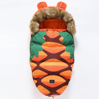 Winter envelope sleeping bag newborn baby stroller pad in warm, cozy fabric