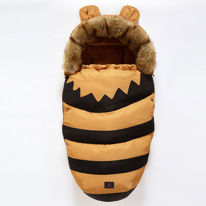 Winter envelope sleeping bag and newborn baby stroller pad in soft, cozy design