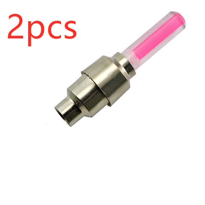 Automobile tire valve lights and wheel lights installed on a vehicle tire