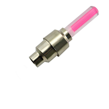 Automobile tire valve lights and wheel lights accessory set, close-up view