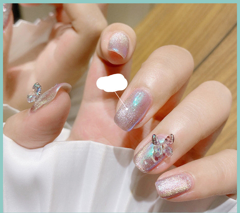 Milk tea crystal stone cat eye nail polish bottle by My Store