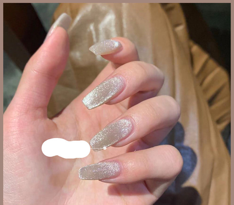 Milk Tea crystal stone cat eye nail polish bottle by My Store