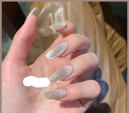 Milk Tea crystal stone cat eye nail polish bottle by My Store