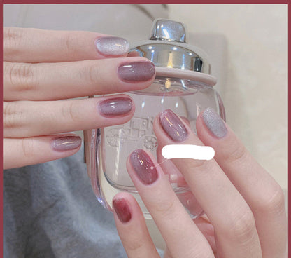 Milk tea crystal stone cat eye nail polish bottle by My Store