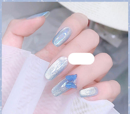 Milk tea crystal stone cat eye nail polish bottle by My Store