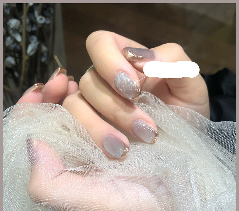 Milk tea crystal stone cat eye nail polish bottle by My Store
