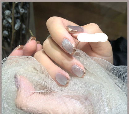 Milk tea crystal stone cat eye nail polish bottle by My Store