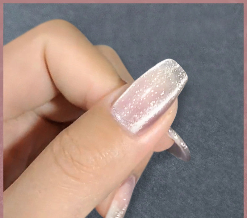 Milk Tea crystal stone cat eye nail polish bottle by My Store