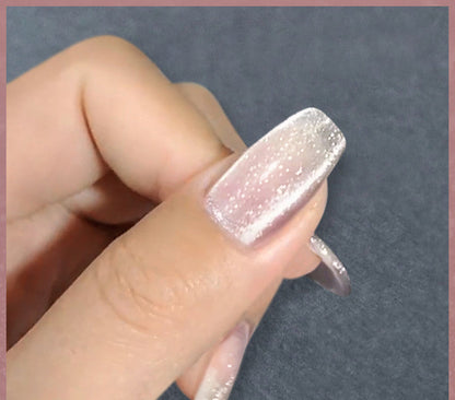 Milk Tea crystal stone cat eye nail polish bottle by My Store
