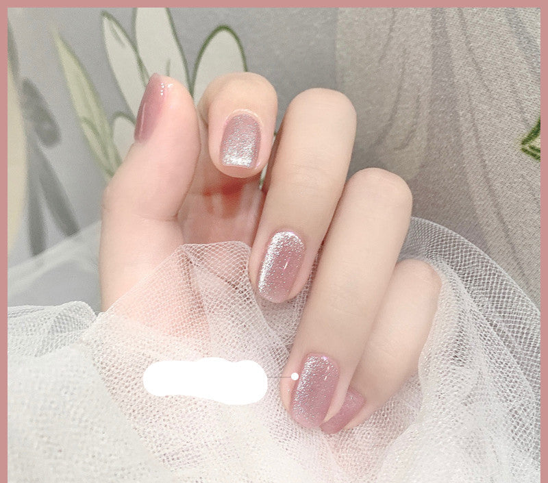 Milk Tea crystal stone cat eye nail polish bottle by My Store