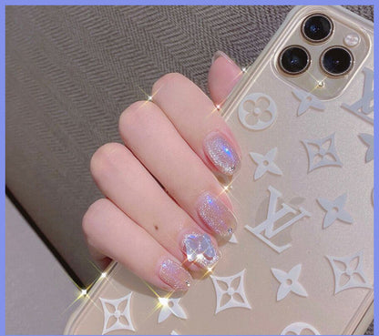 Milk Tea Crystal Stone Cat Eye Nail Polish bottle with shimmering magnetic finish by My Store