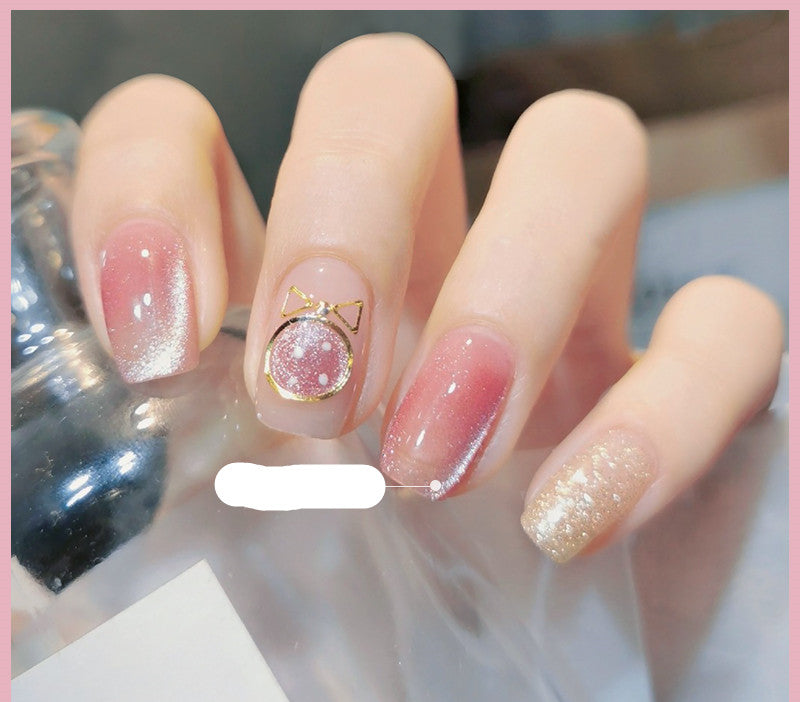 Milk Tea Crystal Stone Cat Eye Nail Polish bottle by My Store