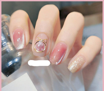 Milk Tea Crystal Stone Cat Eye Nail Polish bottle by My Store