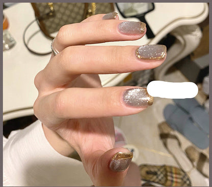 Milk tea crystal stone cat eye nail polish bottle by My Store