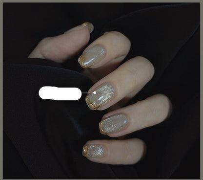 Milk tea crystal stone cat eye nail polish bottle by My Store