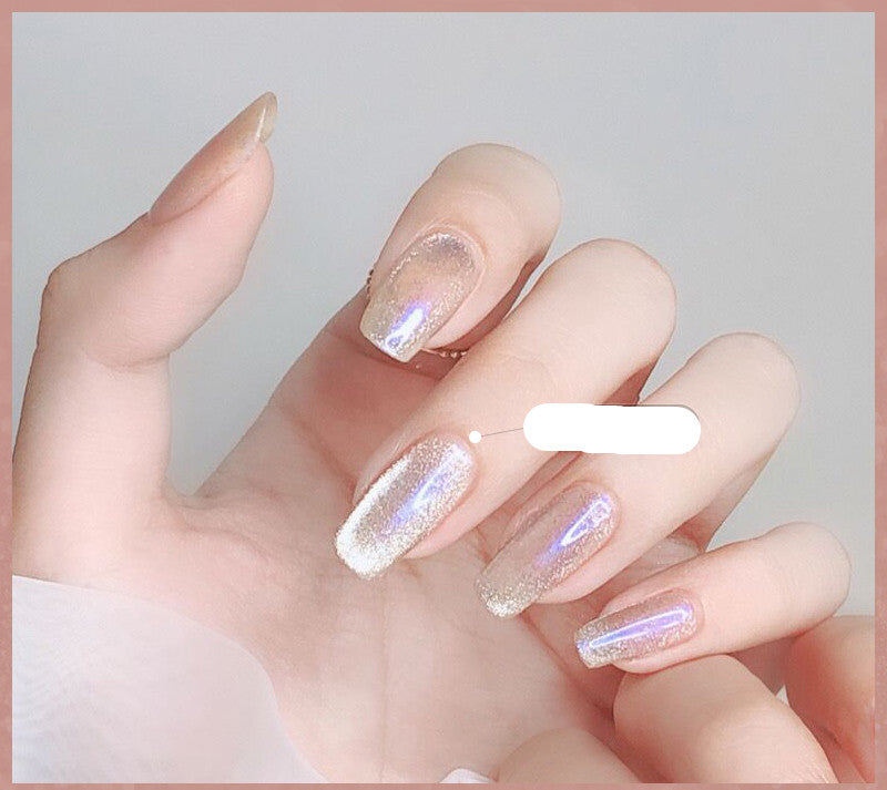 Milk tea crystal stone cat eye nail polish bottle by My Store