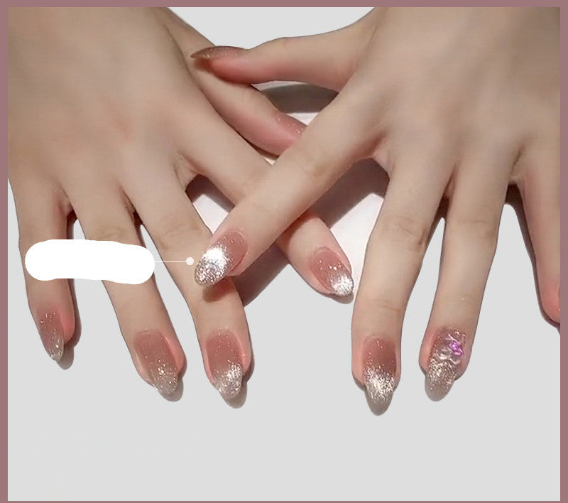 Milk tea crystal stone cat eye nail polish bottle by My Store