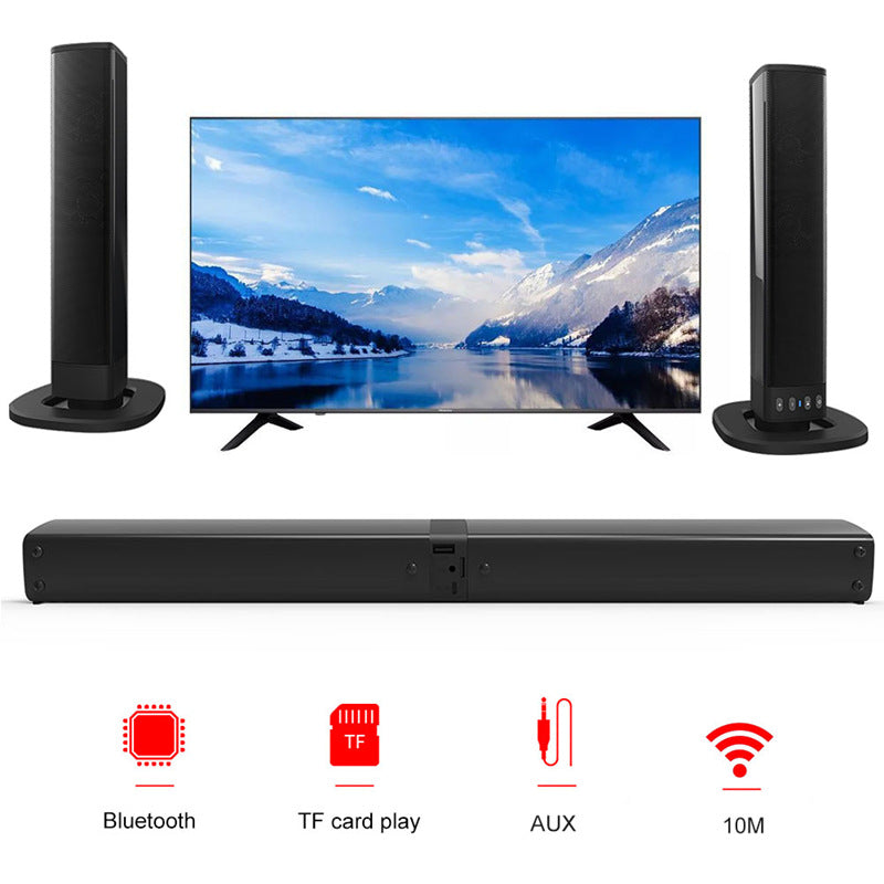 Card Combo TV Speaker Sound Blaster Bluetooth speaker with compact black design for TV audio and wireless playback
