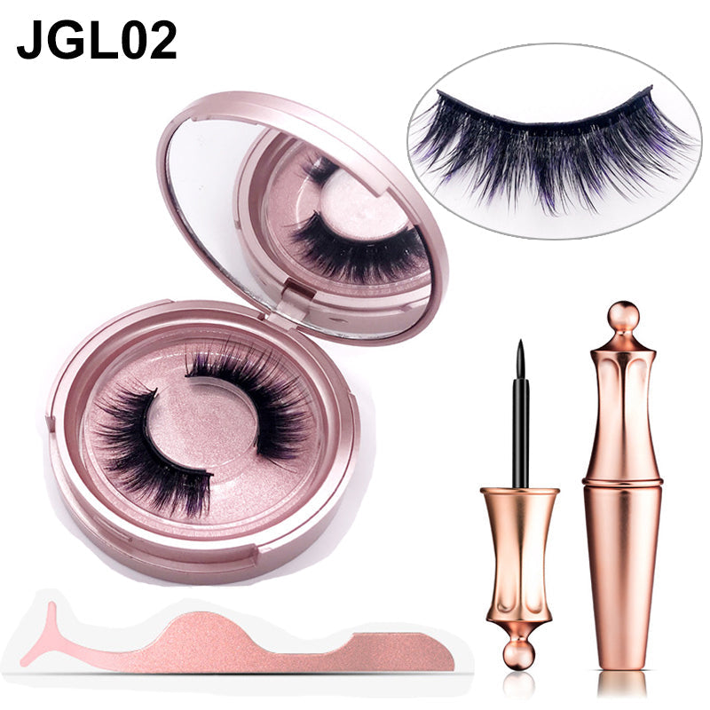 Glue-free magnetic eyelashes in a compact case, reusable lash strips for easy application