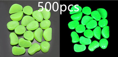 Glow in the dark rocks displayed for nighttime illumination