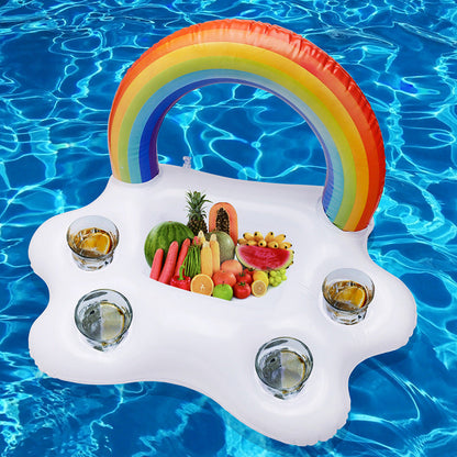 Inflatable rainbow cup holder floating in water toy matimba?