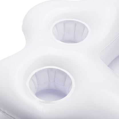Inflatable rainbow water toy cup holder floating on water