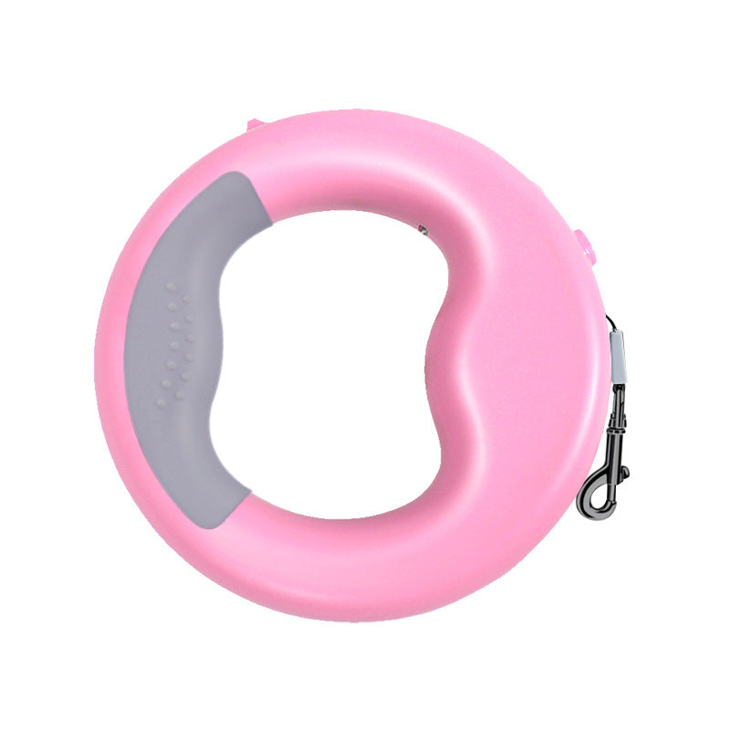 Retractable cute dog leash with ergonomic handle for pet walking