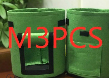 Breathable potato and tomato vegetable plant growth bag with side access window and sturdy handles