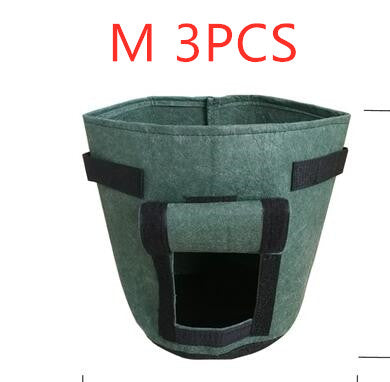 Breathable potato and tomato vegetable plant growth bag with durable handles and ventilation windows