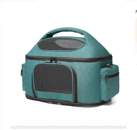Portable pet cat bag for going out, shown in a compact lightweight design