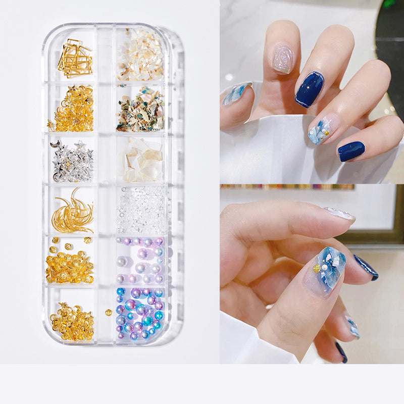 Pearl butterfly nail patch nail art jewelry set with delicate butterfly and pearl accents