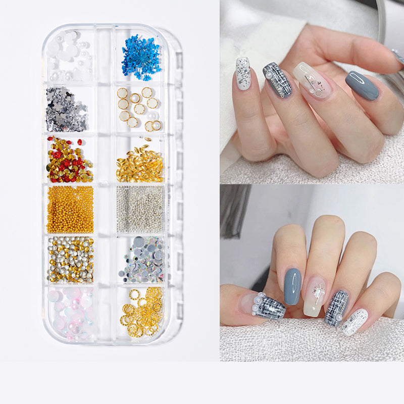 Pearl butterfly nail patch nail art jewelry set with delicate butterfly designs for decorative manicures