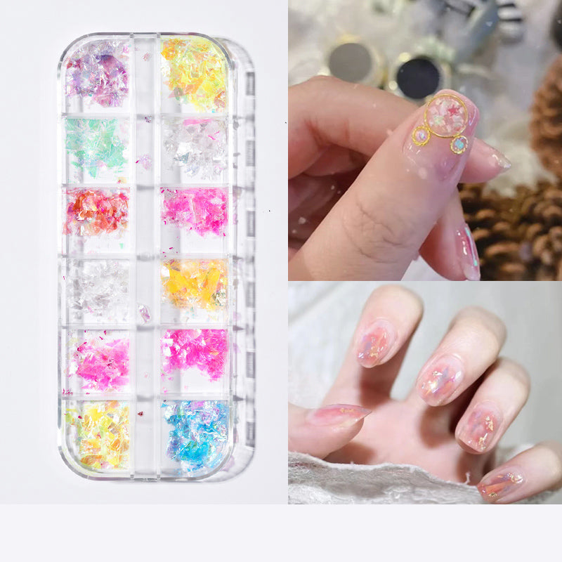 Pearl butterfly nail patches and nail art jewelry set in assorted decorative designs