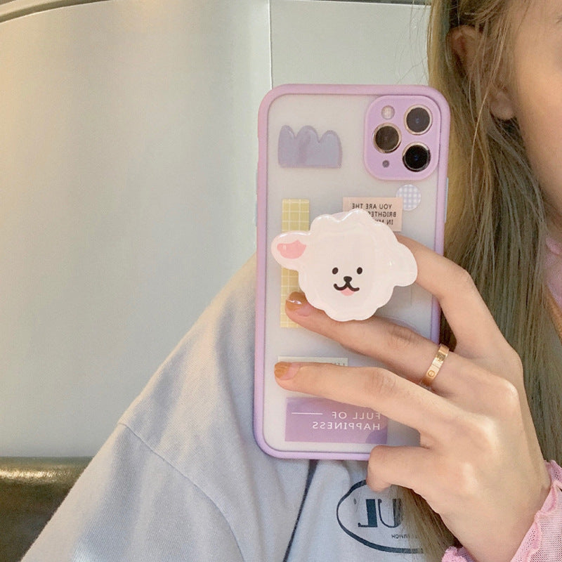 Compatible with Apple mobile phone case with bracket, frosted painted finish
