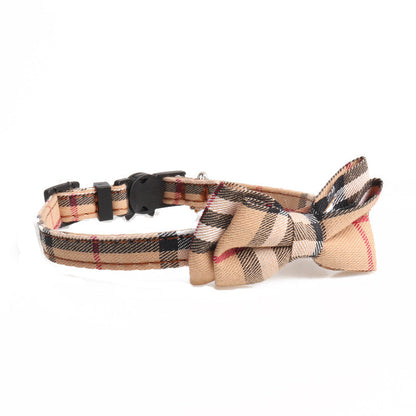 Simple canvas plaid pet collar in a classic pattern adjustable pet accessory