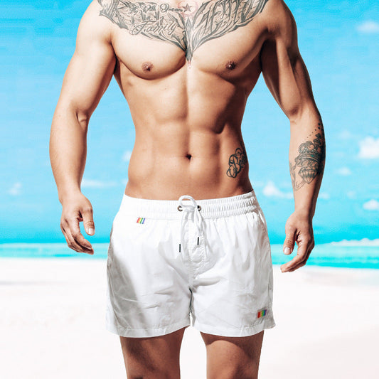 Rainbow beach shorts, loose sports swimming shorts for seaside vacations