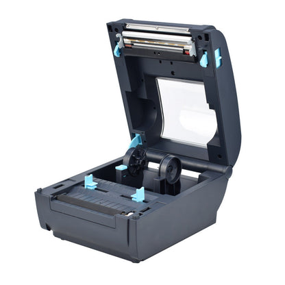 4x6 direct thermal label printer for shipping, packing, and sticker printing in compact black design