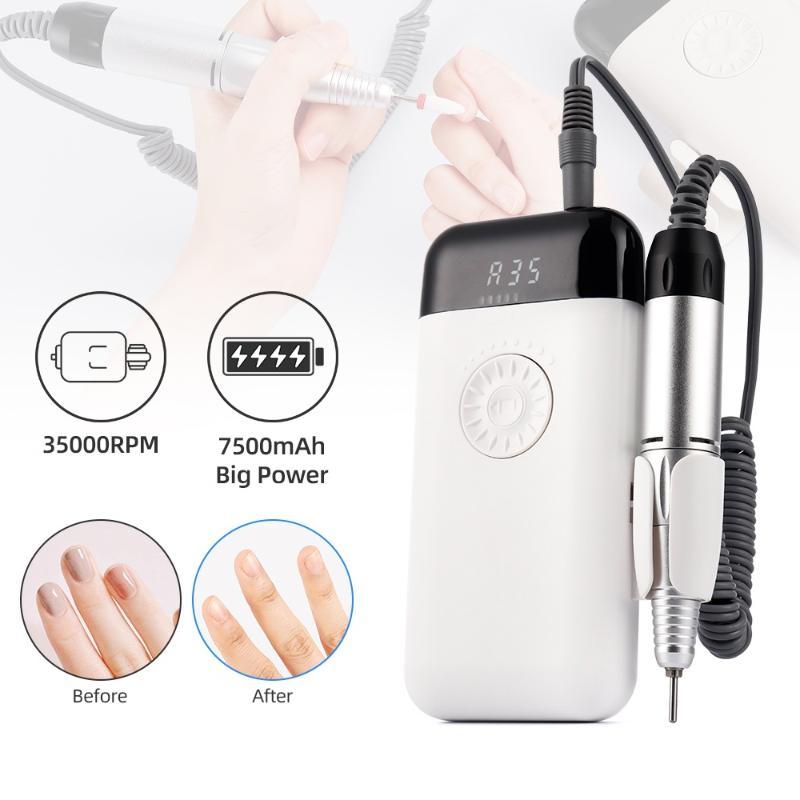 Portable professional manicure and pedicure nail drill machine for salon use