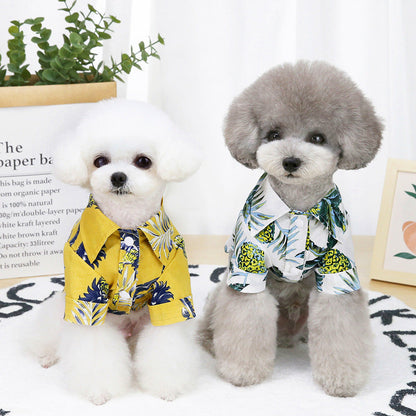 Small dog wearing lightweight summer thin pet clothes from My Store