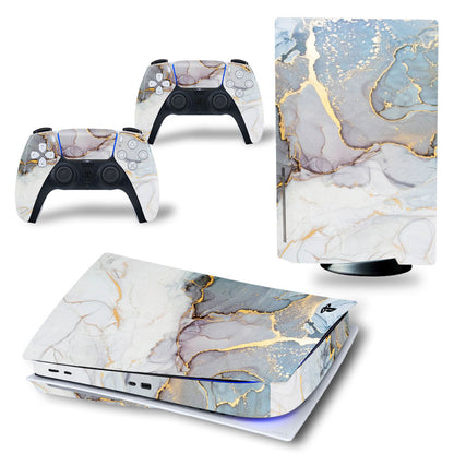 White PlayStation 5 stickers and vinyl decals for PS5 disc console and controllers